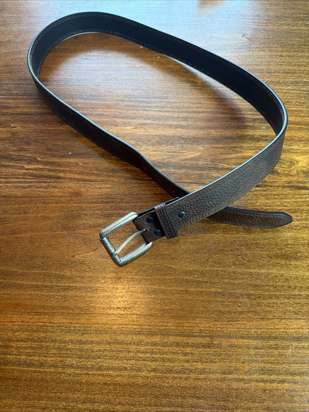 Ariat Men's Brown Leather Belt with Silver Buckle 44